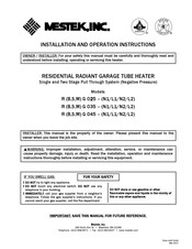 Mestek RBG025-L1 Installation And Operation Instruction Manual