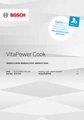 Bosch VitaPower Cook MMBH573SHK Information For Use