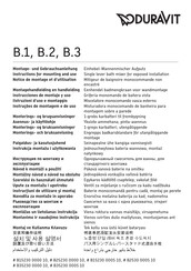 DURAVIT B.2 B2530 000S 10 Instructions For Mounting And Use