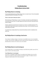 Philips 5000 Series Troubleshooting Manual