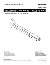 Assa Abloy Sargent NB-WD-PE8600 Installation Instructions Manual
