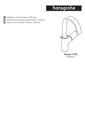 Hans Grohe Vivenis 210 75030 1 Series Installation/User Instructions/Warranty