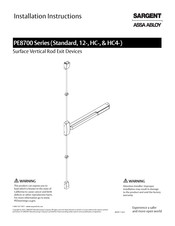 Assa Abloy Sargent PE8700 Series Installation Instructions Manual