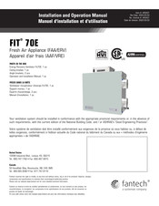 Fantech FIT 70E Installation And Operation Manual
