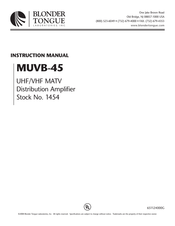 Blonder Tongue MUVB-45 Instruction Manual