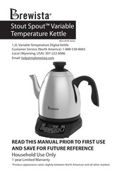 BREWISTA Stout Spout BSS12VTK Series Manual