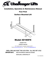 Challenger Lifts 4018XFX Installation, Operation & Maintenance Manual