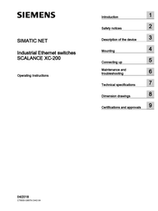 Siemens SIMATIC NET SCALANCE XC-200 Operating Instructions Manual