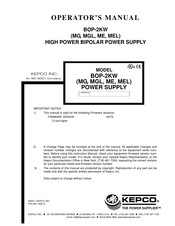 KEPCO BOP-2KW MGL Operator's Manual
