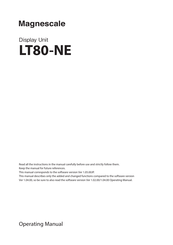 Magnescale LT80-NE Operating Manual