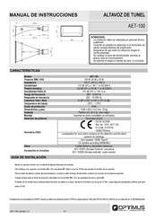 Optimus AET-100 Instruction Manual