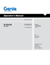 Terex Genie Z331816M- 1299 Operator's Manual