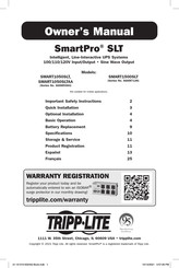 Tripp Lite SmartPro SMART1050SLT Owner's Manual