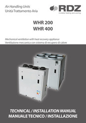 Rdz WHR 400 Technical And Installation Manual