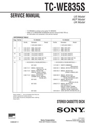 Sony TC-WE705S Service Manual