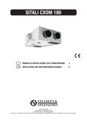 Olimpia splendid SITALI CXOM 180 Installation, Use & Maintenance Manual