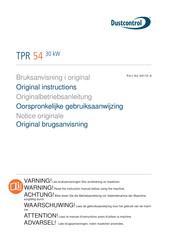 Dustcontrol TPR 43 18.5 kW Original Instructions Manual