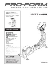 ICON Health & Fitness PRO-FORM SMART STRIDER 495 CSE User Manual