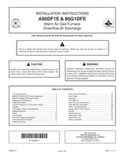 Armstrong A95G1DFE Installation Instructions Manual