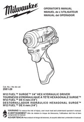 Milwaukee M12 FUEL SURGE 2551-20 Operator's Manual