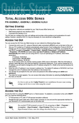 Adtran 4242908L1 Quick Start Manual
