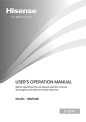 Hisense HRVF240 User's Operation Manual