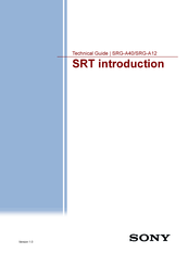 Sony SRG-A40 Manual