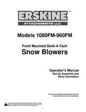 Erskine Attachments 1080FM Operator's Manual