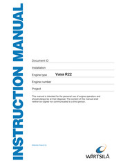 WÄRTSILÄ Vasa R22 Instruction Manual