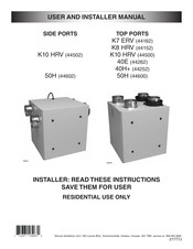 Venmar 44252 User's And Installer's Manual