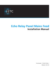 ETC Echo Relay Panel Mains Feed Installation Manual