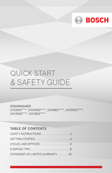 Bosch SHS863 Series Quick Start Manual