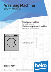 Beko WTV 8633 XS0 User Manual
