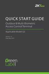 ZKTeco G5 Quick Start Manual