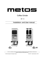 Metos GR 12 Installation And User Manual