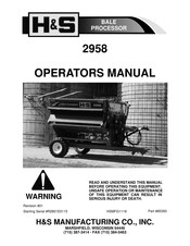 H&S 2958 Operator's Manual