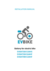 EVBIKE EVBAT48V13AH-F Installation Manual