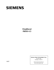 Siemens PolyBlend PB600-4.5 Installation, Operation And Maintenance Manual