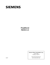 Siemens PolyBlend PB200-0.4 Installation, Operation And Maintenance Manual