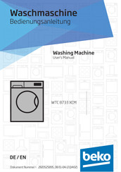 Beko WTC 8733 XCM User Manual