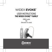 Widex EVOKE ERB0 User Instructions