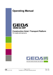 GEDA 300 ZP 2 Operating Manual