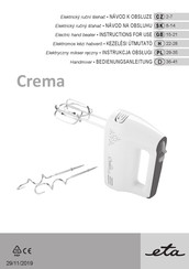 eta Crema Instructions For Use Manual