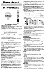 master mechanic TV100 Instruction Manual