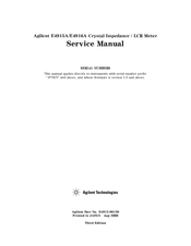 Agilent Technologies E4916A Service Manual
