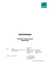 Burster 8631 Operation Manual