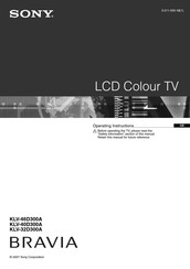 Sony KLV-32D300A Operating Instructions Manual