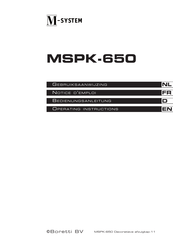 M-system MSPK-650 Operating Instructions Manual