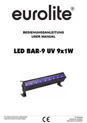 EuroLite LED BAR-9 UV 9x1W User Manual