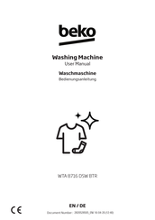 Beko WTA 8716 DSW BTR User Manual